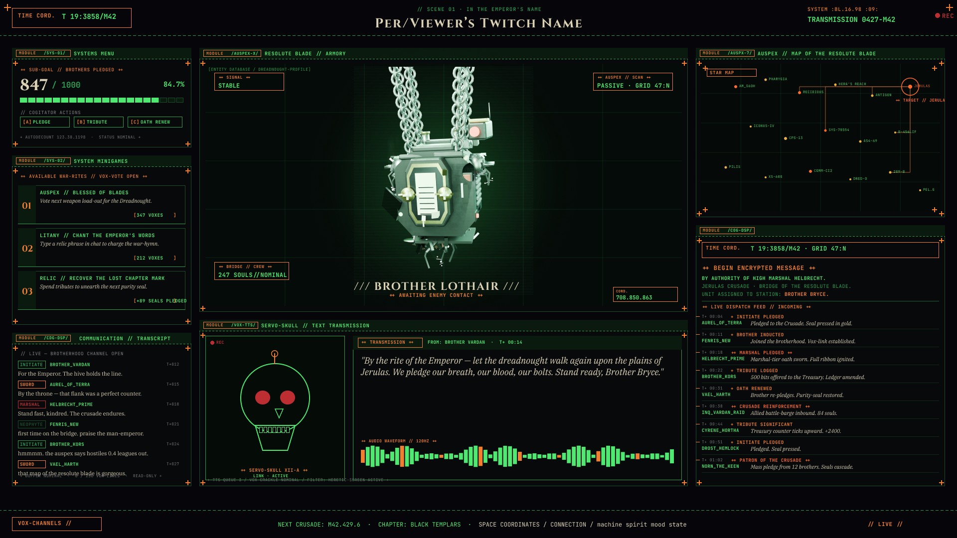 Turning a Twitch stream into the bridge of a Warhammer 40,000 warship presentation image 2