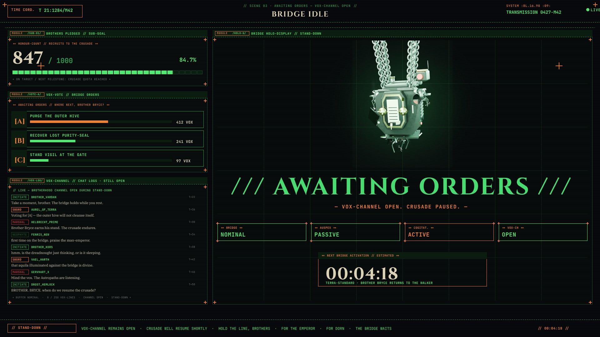 Turning a Twitch stream into the bridge of a Warhammer 40,000 warship presentation image 4